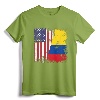 Half Colombian Flag T-Shirt | Vintage Colombia USA Gift - Patriotic Apparel for Sports Fans and Family