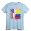 Half Colombian Flag T-Shirt | Vintage Colombia USA Gift - Patriotic Apparel for Sports Fans and Family