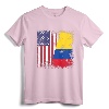Half Colombian Flag T-Shirt | Vintage Colombia USA Gift - Patriotic Apparel for Sports Fans and Family