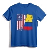 Half Colombian Flag T-Shirt | Vintage Colombia USA Gift - Patriotic Apparel for Sports Fans and Family