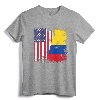 Half Colombian Flag T-Shirt | Vintage Colombia USA Gift - Patriotic Apparel for Sports Fans and Family