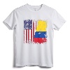 Half Colombian Flag T-Shirt | Vintage Colombia USA Gift - Patriotic Apparel for Sports Fans and Family
