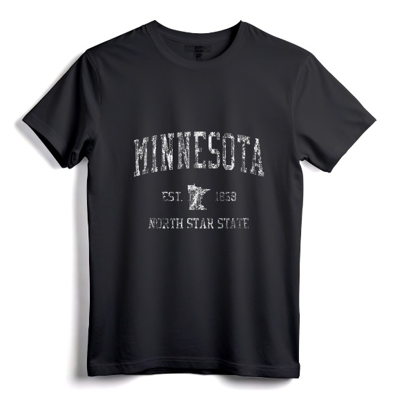 Retro Minnesota T-Shirt Vintage Sports Tee Design - Classic Distressed MN Apparel for Men, Women, Kids, & Plus Sizes