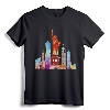 New York City Watercolor Statue of Liberty NYC T-Shirt - Lightweight Souvenir Tee for Travelers and NYC Fans