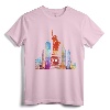 New York City Watercolor Statue of Liberty NYC T-Shirt - Lightweight Souvenir Tee for Travelers and NYC Fans