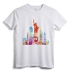 New York City Watercolor Statue of Liberty NYC T-Shirt - Lightweight Souvenir Tee for Travelers and NYC Fans