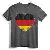 Heart Germany Gift Mom Wife T-Shirt - Oktoberfest German Flag Apparel for Her