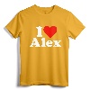 I HEART LOVE ALEX ALEXANDRA ALEXANDER ALEXIS T-Shirt - Personalized Name Tee for Valentine's Day and Gifts