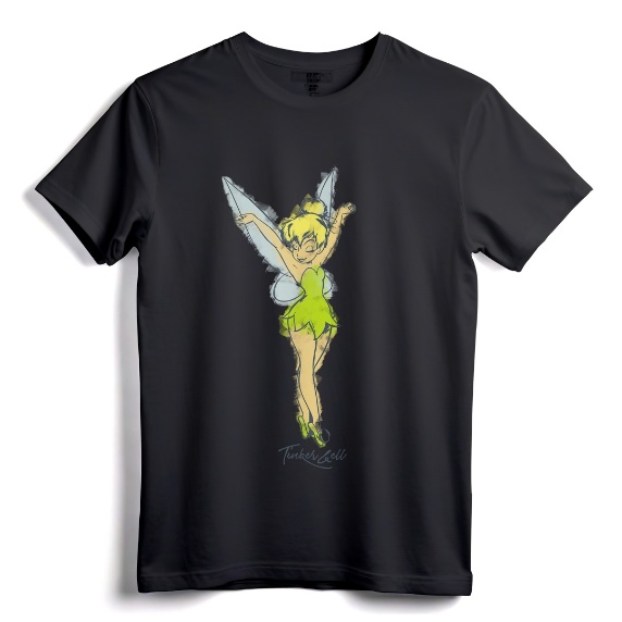 Disney Peter Pan Tinker Bell Watercolor Sketch T-Shirt - Official Vintage Disney Apparel for Women, Men, Youth, Toddlers