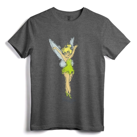 Disney Peter Pan Tinker Bell Watercolor Sketch T-Shirt - Official Vintage Disney Apparel for Women, Men, Youth, Toddlers