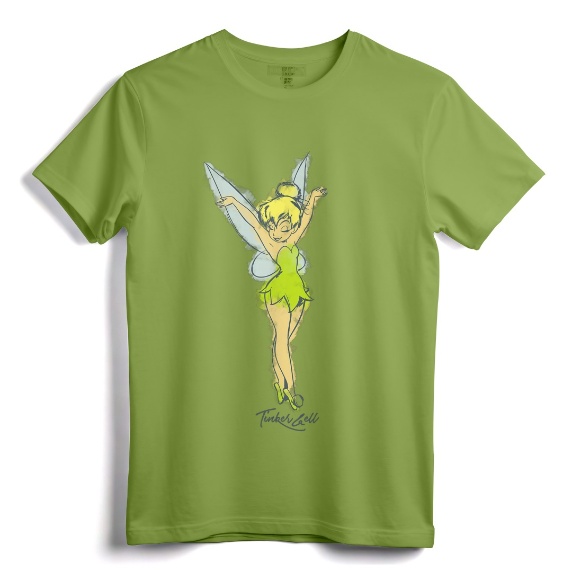 Disney Peter Pan Tinker Bell Watercolor Sketch T-Shirt - Official Vintage Disney Apparel for Women, Men, Youth, Toddlers