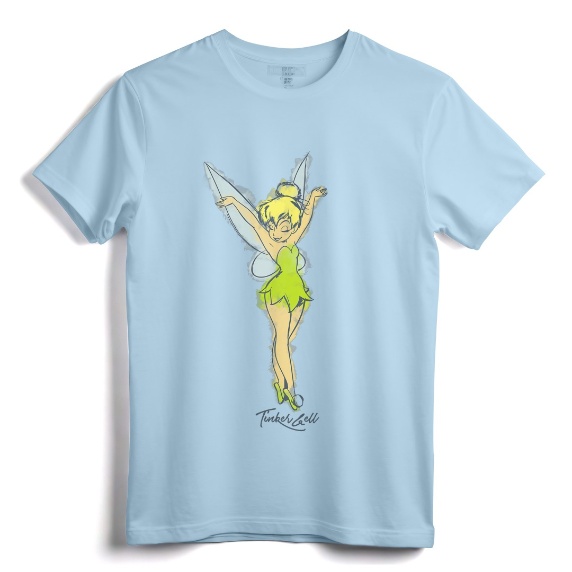 Disney Peter Pan Tinker Bell Watercolor Sketch T-Shirt - Official Vintage Disney Apparel for Women, Men, Youth, Toddlers