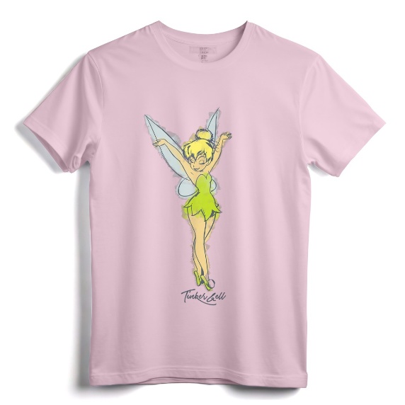 Disney Peter Pan Tinker Bell Watercolor Sketch T-Shirt - Official Vintage Disney Apparel for Women, Men, Youth, Toddlers