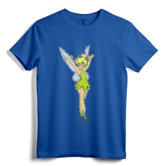 Disney Peter Pan Tinker Bell Watercolor Sketch T-Shirt - Official Vintage Disney Apparel for Women, Men, Youth, Toddlers
