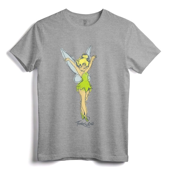 Disney Peter Pan Tinker Bell Watercolor Sketch T-Shirt - Official Vintage Disney Apparel for Women, Men, Youth, Toddlers