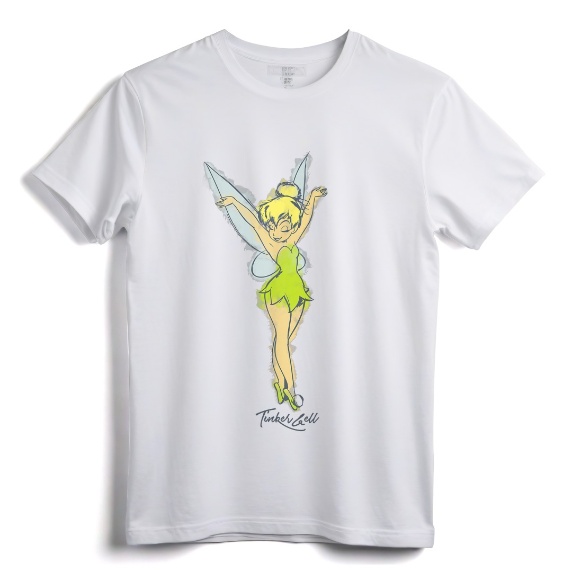Disney Peter Pan Tinker Bell Watercolor Sketch T-Shirt - Official Vintage Disney Apparel for Women, Men, Youth, Toddlers