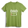 Funny Tired Dad Low Battery Drained T-Shirt for Daddy - Novelty Gift Tee for Exhausted Fathers and Hardworking Dads