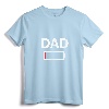 Funny Tired Dad Low Battery Drained T-Shirt for Daddy - Novelty Gift Tee for Exhausted Fathers and Hardworking Dads