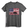 Patriotic Bell 407 Helicopter American Flag T-Shirt - Vintage Distressed Aviation Apparel for Helicopter Pilots and Crew