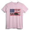 Patriotic Bell 407 Helicopter American Flag T-Shirt - Vintage Distressed Aviation Apparel for Helicopter Pilots and Crew