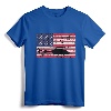 Patriotic Bell 407 Helicopter American Flag T-Shirt - Vintage Distressed Aviation Apparel for Helicopter Pilots and Crew