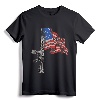 AR-15 Assault Rifle USA Flag T-Shirt - Vintage American Flag Gun Tee for Second Amendment Supporters