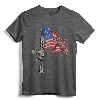 AR-15 Assault Rifle USA Flag T-Shirt - Vintage American Flag Gun Tee for Second Amendment Supporters