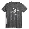 USA Flag FPV Drone Freestyle Race Quadcopter Pilot - ON BACK T-Shirt - Funny Licensed UAV Pilot Tee for FPV Racing Enthusiasts
