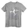 USA Flag FPV Drone Freestyle Race Quadcopter Pilot - ON BACK T-Shirt - Funny Licensed UAV Pilot Tee for FPV Racing Enthusiasts