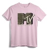 Officially Licensed MTV Music Television Camouflage Logo T-Shirt - Retro Tee with Classic Fit and Double-Needle Hem