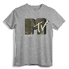 Officially Licensed MTV Music Television Camouflage Logo T-Shirt - Retro Tee with Classic Fit and Double-Needle Hem