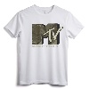Officially Licensed MTV Music Television Camouflage Logo T-Shirt - Retro Tee with Classic Fit and Double-Needle Hem