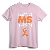 I Battle MS-What's Your Superpower Awareness Ribbon T-Shirt - Motivational Tee for Multiple Sclerosis Warriors