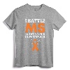 I Battle MS-What's Your Superpower Awareness Ribbon T-Shirt - Motivational Tee for Multiple Sclerosis Warriors