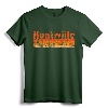 Retro 80s Style Huntsville AL T-Shirt - Vintage Grunge Tee with Alabama Shape - Lightweight Souvenir Apparel