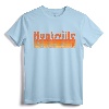 Retro 80s Style Huntsville AL T-Shirt - Vintage Grunge Tee with Alabama Shape - Lightweight Souvenir Apparel