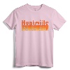 Retro 80s Style Huntsville AL T-Shirt - Vintage Grunge Tee with Alabama Shape - Lightweight Souvenir Apparel