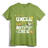 Uncle Birthday Crew Shirt - Men's Construction Birthday Party T-Shirt for Family Matching Crew