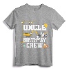 Uncle Birthday Crew Shirt - Men's Construction Birthday Party T-Shirt for Family Matching Crew