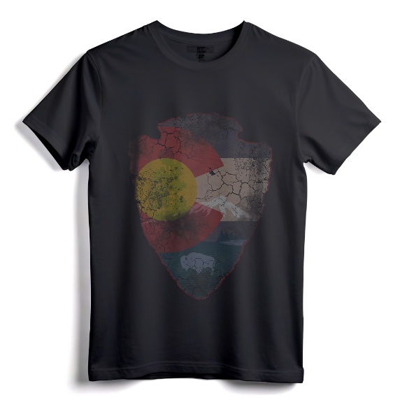 Vintage Colorado Flag Arrowhead Retro Fade T-Shirt - Retro Colorado State Flag Apparel for Men, Women, and Kids from Denver, Boulder, Fort Collins, and More