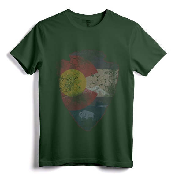 Vintage Colorado Flag Arrowhead Retro Fade T-Shirt - Retro Colorado State Flag Apparel for Men, Women, and Kids from Denver, Boulder, Fort Collins, and More