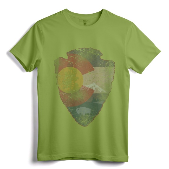 Vintage Colorado Flag Arrowhead Retro Fade T-Shirt - Retro Colorado State Flag Apparel for Men, Women, and Kids from Denver, Boulder, Fort Collins, and More