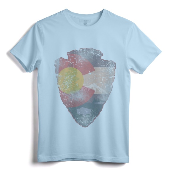 Vintage Colorado Flag Arrowhead Retro Fade T-Shirt - Retro Colorado State Flag Apparel for Men, Women, and Kids from Denver, Boulder, Fort Collins, and More