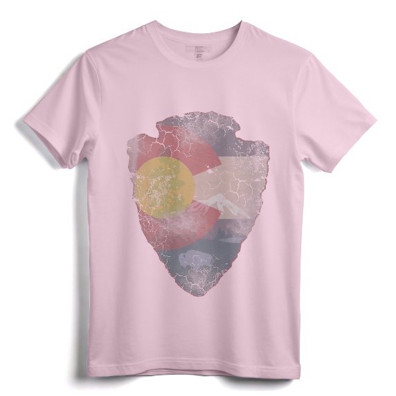Vintage Colorado Flag Arrowhead Retro Fade T-Shirt - Retro Colorado State Flag Apparel for Men, Women, and Kids from Denver, Boulder, Fort Collins, and More