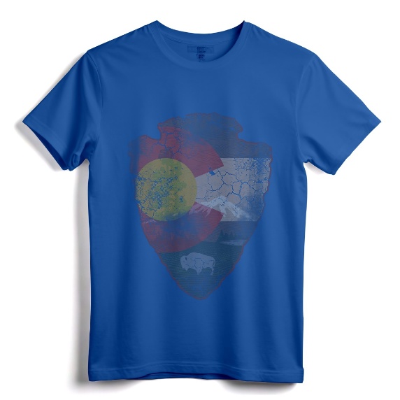Vintage Colorado Flag Arrowhead Retro Fade T-Shirt - Retro Colorado State Flag Apparel for Men, Women, and Kids from Denver, Boulder, Fort Collins, and More