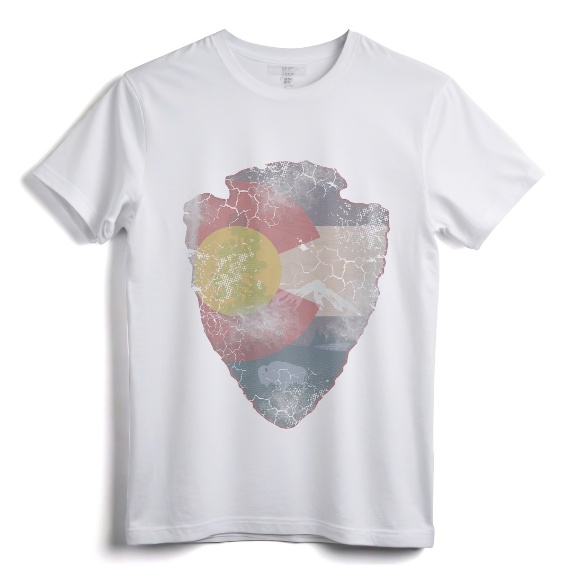 Vintage Colorado Flag Arrowhead Retro Fade T-Shirt - Retro Colorado State Flag Apparel for Men, Women, and Kids from Denver, Boulder, Fort Collins, and More