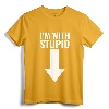 I'm With Stupid Down Arrow Lightweight T-Shirt - Classic Fit Tee with Sarcastic Humor and Double-Needle Hem