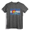Vintage Retro Colorado Flag and Rocky Mountains T-Shirt - Distressed Style Tee for Nature Lovers and Outdoor Enthusiasts