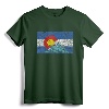 Vintage Retro Colorado Flag and Rocky Mountains T-Shirt - Distressed Style Tee for Nature Lovers and Outdoor Enthusiasts