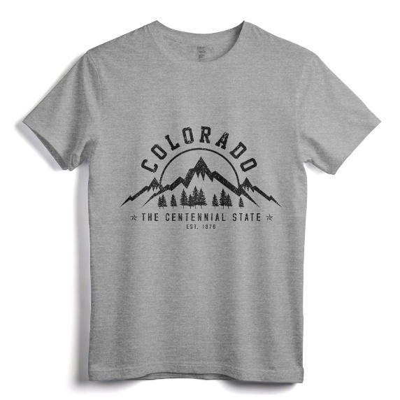 Colorado The Centennial State Est. 1867 Mountains Gift T-Shirt - Vintage Nature Design for Hiking and Camping Enthusiasts